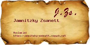 Jamnitzky Zsanett névjegykártya